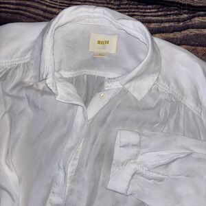 Anthropologie Maeve Tuesday White Tie Front Blouse size XS 100% Tencel READ